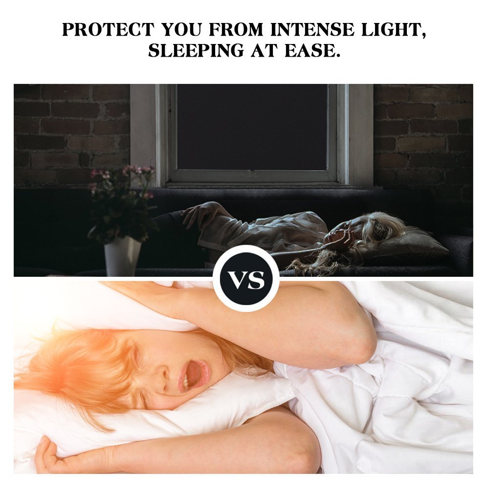 Rabbitgoo Fensterfolie Blickdicht Sichtschutzfolie Selbstklebend Verdunkelungsfolie Fenster Klebefolie Statische Folie Dunkel Fur Schlafzimmer Badezimmer Anti Uv Schwarz 44 5 X 200 Cm