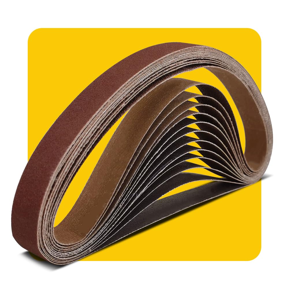 25 x 762 mm 40 Grit Sanding Belt | Premium Aluminum Oxide Sanding Belt | Premium Sander Sandpaper – 12 Pack