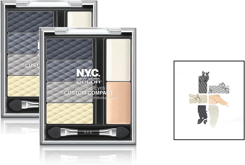 (2 Pack) N.Y.C. New York Color IndividualEyes Eyeshadow Palette, Smokey Charcoals - FOR ALL EYES