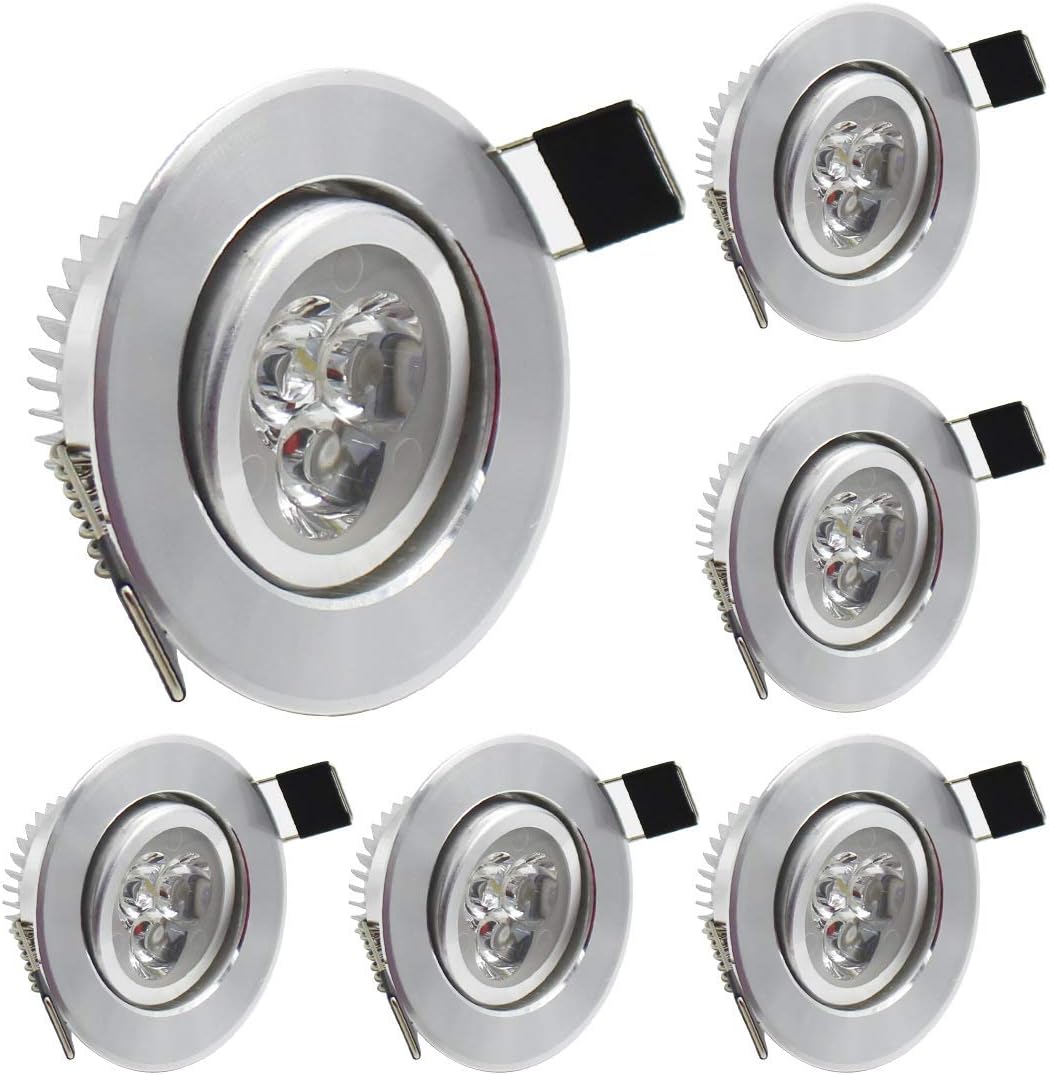 LEDIARY 6 Packs Downlights Ceiling Led, 220v 3w 55mm CutOut Hole