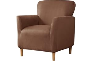 Elehealthy Stretch Chair Covers Banquet Armchair Slipcovers Luxury Armchair Sofa Covers Chair Slipcover Anti-Slip Furniture Protector for Living Room Friendly for Kids Pets (Coffee)