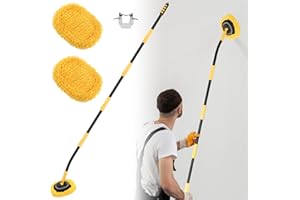 WLICH Wall Cleaner Mop,73”Wall Mop Cleaner with Long Handle,Ceiling Dust Mop with 15° Bent Labor-Saving Elbow Extension Pole for Cleaning Walls Window Ceiling Floor Car High Cabinet