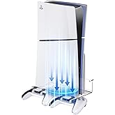 ZHGM Wall Mount for PS5 Slim/PS5 Pro/PS5, Metal Wall Mount Kit for Playstation 5 Console & Controllers, Enhance Heat Dissipation Console Wall Mount, Space Saving & Stable Wall Stand Holder (Silver)