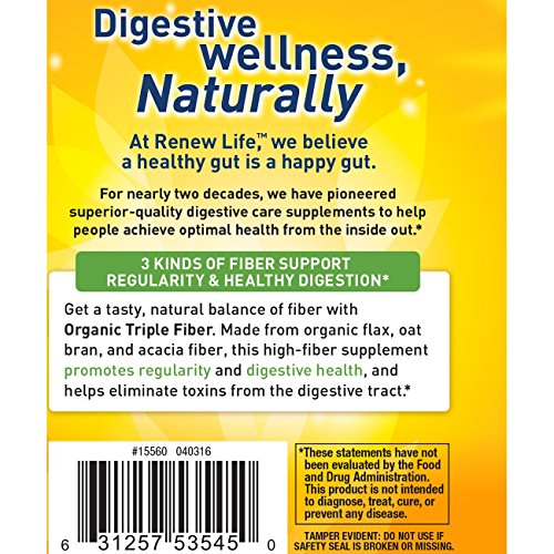 Renew Life Organic Triple Fiber dietary fiber powder constipation