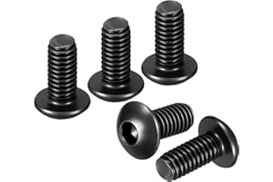 DTGN M3-0.5x6mm Button Head Socket Cap Screws - 100Pack - Good for Road Bicycle, Mountain Bike, Auto, Motorcycle - Carbon Ste