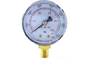SÜA - Low Pressure Gauge for Oxygen Regulator 0-100 psi - 2 inches for LDP Regulators