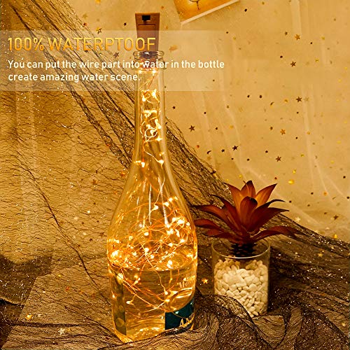 Wine Bottle Lights, 16Packs of LED Copper Wire Light Battery Operated Colourful Fairy String Light for DIY Bottles, Weddings, Christmas, Halloween 20 LEDs Decorative Cork Lights(78Inches Wire)