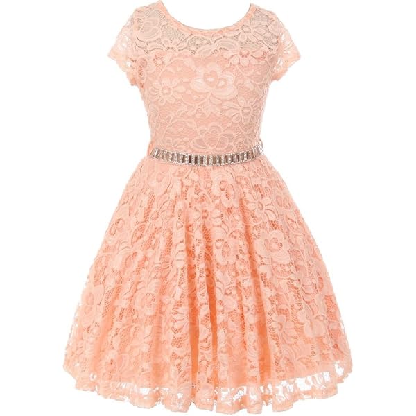 BNY Girls Sleeveless Lace Easter Dress With Necklace - Flower Girl Dress For Special Occasions - View #8