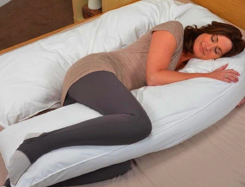E4Emporium Store Total Body Full Length Support Pregnancy U Shaped Pillow Comfort - Maternity Nursing Pillow, Back Pain Relief, Hollowfiber Filling (12 Feet)