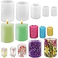 5 Pcs Candle Molds, Jiale Cylinder Epoxy Resin Moulds and Hexagonal Prisms DIY Candle Making Moulds for Making Candles, Wax, Soap, DIY Clay Crafts-5 Sizes