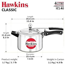Hawkins Aluminium 4 Litre Classic Pressure