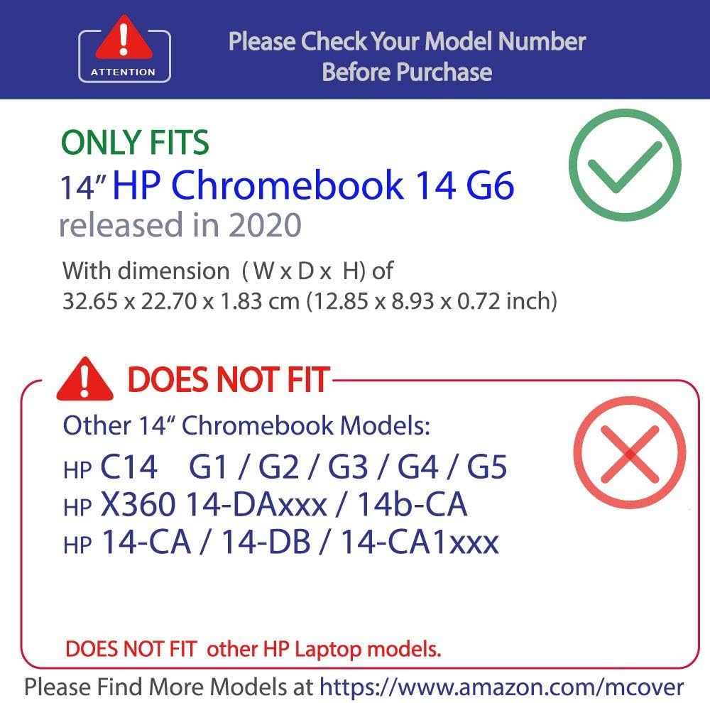 mCover Hard Shell Case for 2020 14" HP Chromebook 14 G6 (NOT Compatible with Older HP C14 G1 / G2 / G3 / G4/ G5 Series) laptops (14" (35.6cm) HP Chromebook G6 - Image 3