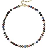 KissYan Beaded Necklaces for Women, Gemstone Bead Boho Choker, Natural Stone Handmade Fashion Autumn Winter Jewelry Gifts