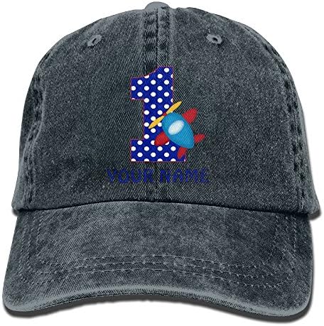 SKXJ0IOAI 1st Birthday Boy Airplane Unisex Flat Bill Hip Hop Cap Baseball Hat Head-Wear Cotton Trucker Hats Navy