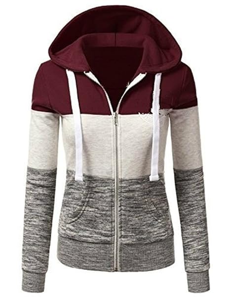 Qingxian Damen Kapuzenpullover Sweatjacke Hoodie Sweatshirt Zipper Hoodies Sweatshirt Oberteil Pullover