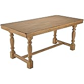Bush Home 67-Inch Dining Table for 4-6 People, Squire Trestle Farmhouse Rectangular Wood Dining Room Table, Kitchen, Living R