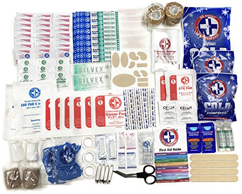 154-piece Deluxe Sports First Aid Kit 2-in-1 Bag with Survival Advanced Wound Care All Purpose Indoor and Outdoor Nylon Bag with Carrying Strap