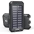 Solar Charger Power Bank - 30000mAh Fast Charging Portable Solar Phone Battery Panel Charger, QC3.0 Dual USB Port Battery Pack Charger Portable for All Cell Phones & Electronic Devices (Black)