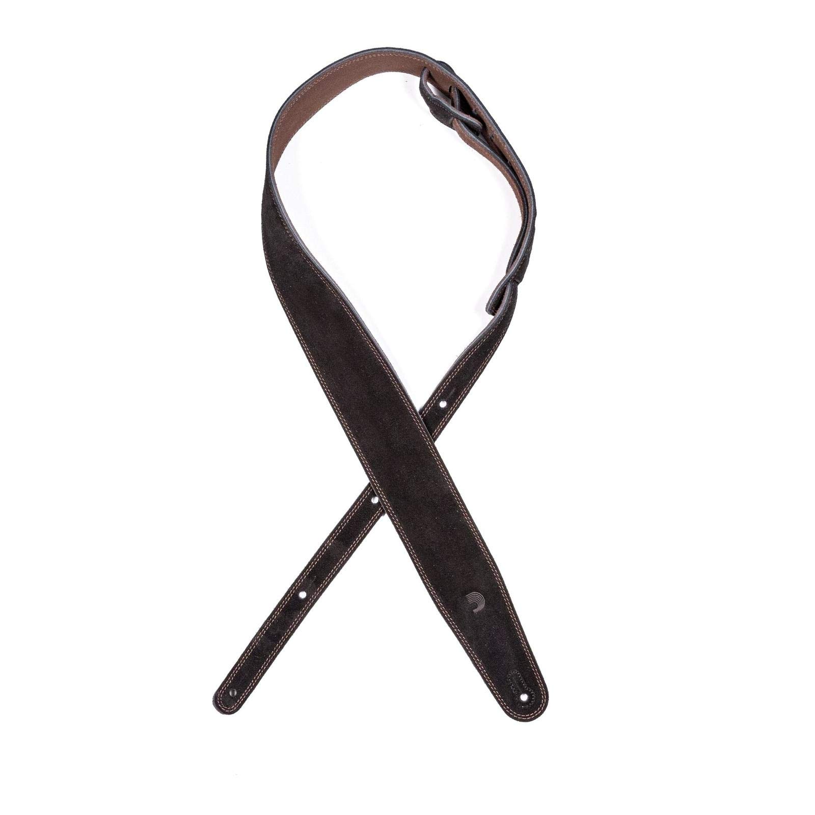 D'Addario Reversible Leather Guitar Strap - Guitar Accessories - Electric Guitar Strap, Acoustic Guitar Strap, Acoustic Electric Guitar Strap & Bass Guitar Strap - Black/Brown Suede