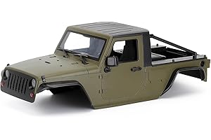 RCJUMPANT 1/10 RC Pickup Body Shell Kit Unassembled - 313mm Wheelbase Wrangler Pickup Body,for RC Crawler Axial SCX10 SCX10 II 90046 DIY (Army Green)