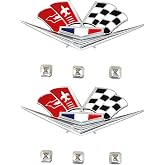 2Pcs 1962-1963 Impala 327 409 Belair Front Fender Emblem Replacement for Corvette New (Chrome Red)