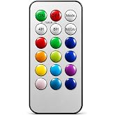 18-Key flameless Candle Remote Control, Suitable as a Replacement Remote for LED flameless Candles, 4/8 Hour Timer, Multiple Color Mode dimming, Light/Candle Mode Switching, Remote Control only