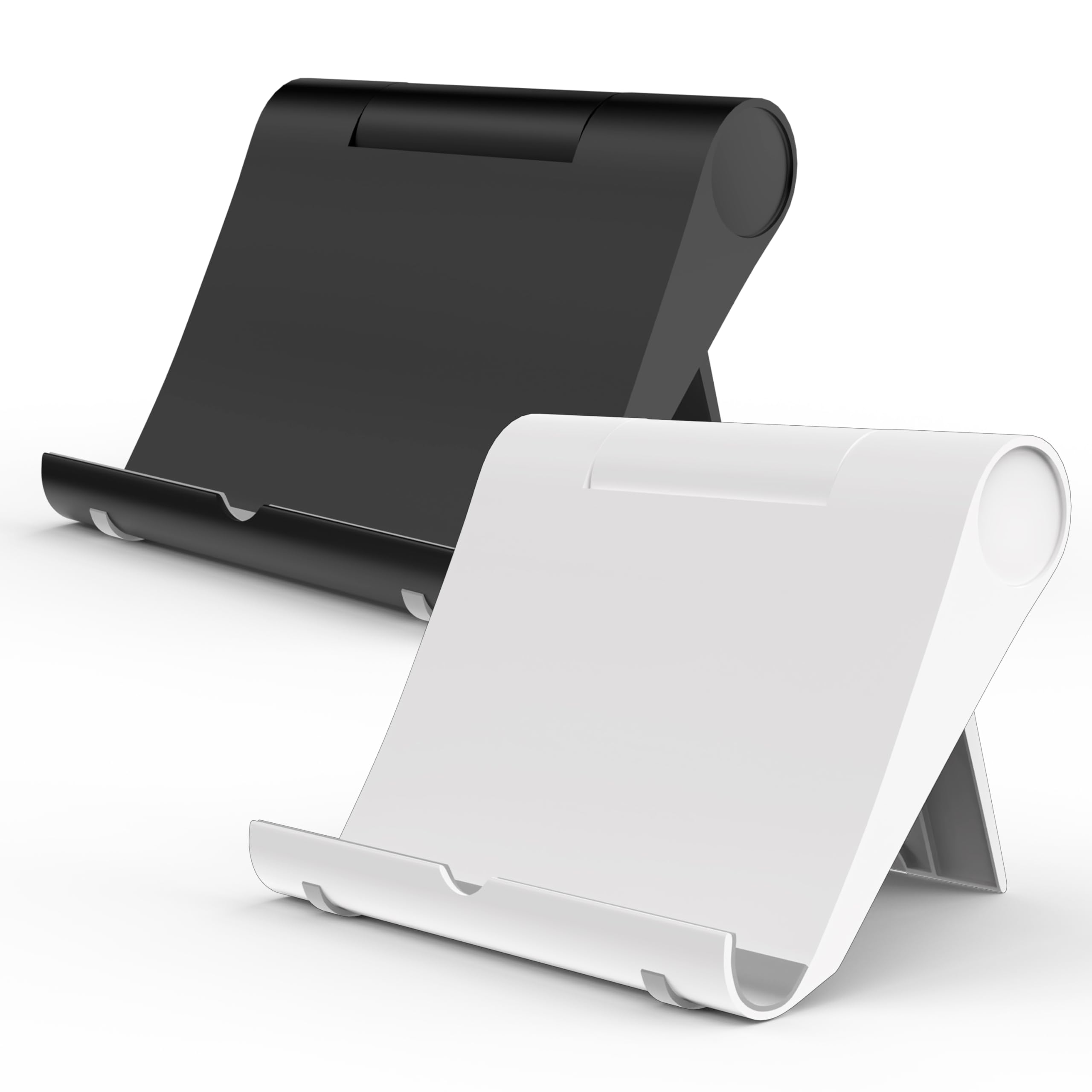 HZZADZXW Cell Phone Stand for Desk, Foldable and Adjustable Multi-Angle Holder Dock, Universal Compatibility for Most Phone and Tablet, Portable and Sturdy Design for Office and Home (Black&White)