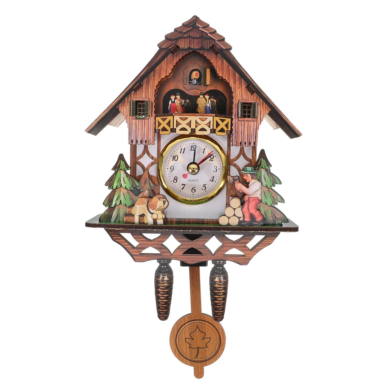 BESPORTBLE Traditional Forest Wood Clock,Cuckoo Clock Traditional Chalet,Retro Cuckoo Birdhouse,House for Wall Hanging Decorations(Not Alarm)