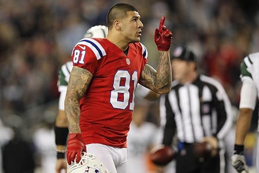 aaron hernandez red jersey