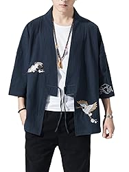 Men's Japanese Kimono Cardigan Loose Cotton Linen