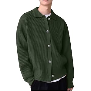 Men's Lapel Knit Cardigan Sweater,Solid Long Sleeve Button Cardigans | Casual,Long Sleeve,Loose Fit,Breathable Sweaters,Busin