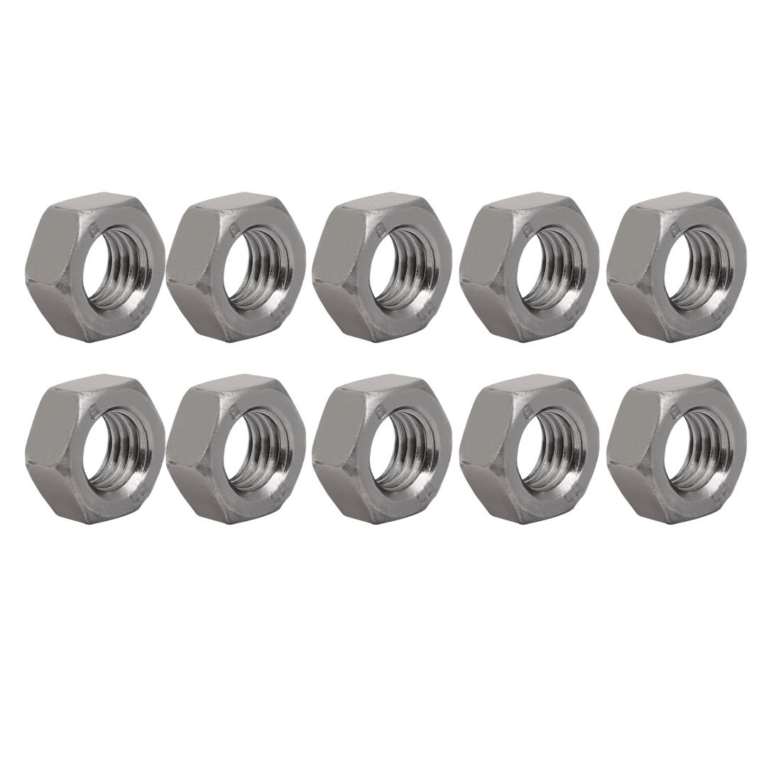 Sourcingmap 10pcs M12 x 1.75mm Pitch Metric Coarse Thread Carbon Steel Left Hand Hex Nuts