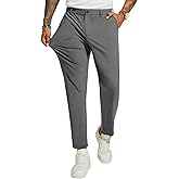 PJ PAUL JONES Men 4 Way Stretch Golf Pants Casual Slim Fit Cropped Tapered Dress Pants Lightweight Business Trousers