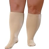 BODALA Plus Size Compression Socks: Wide Calf Compression Stockings for Men Women - Up to 7X Large 20-30 mmHg Compression Hose for Pregnancy Travel Running Nurses
