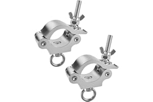 2 Pcs Wider Stage Truss Clamp with Eye Bolt, Heavy-Duty Aluminum Alloy O-Clamp for LED Video Wall & Lighting Mounting (40-52m