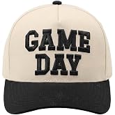 Game Day Hat for Women Men Retro Funny Trucker Baseball Cap Adjustable Hats | Two Tone Curved Brim Structured Crown Headwear,Raised Letter Embroidery,Unisex Sports Fan Accessory for Game Watching
