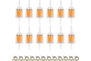 WYTUDTE 5/16 & 1/4 Inline Magnetic Fuel Filter for Lawn Mower, Small Engine, Kohler, John Deere, Kawasaki - High Flow Gas Filter with Magnet Replacement (12-Pack)