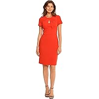 Maggy London Women's Midi Short Sleeve Sheath with Neck Tie Career Office  Work Wear, Deep Lagoon at Amazon Women's Clothing store