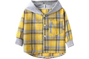Toddler Baby Boy Girl Fall Winter Clothes Hooded Plaid Shirt Jacket Button Down Kids Spring Tops 3-14 Years