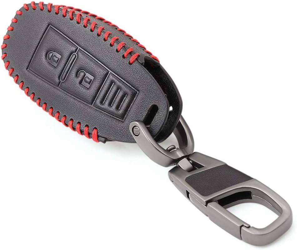 TOYECOTA - 3 Button Leather Car Remote Key Fob Shell Cover Case For Suzuki Vitara Swift Ignis Kizashi SX4 Baleno Ertiga 2016 2017 2018