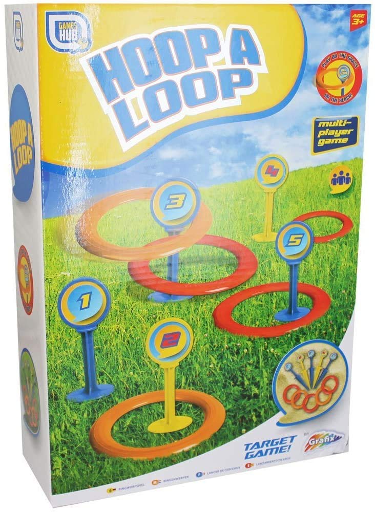 Grafix Target Hoop a Loop - Classic White/Grey Target Tossing Game for Outdoor Use