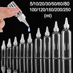 5pcs 10-250ml Refillable Bottles Squeeze Bottles
