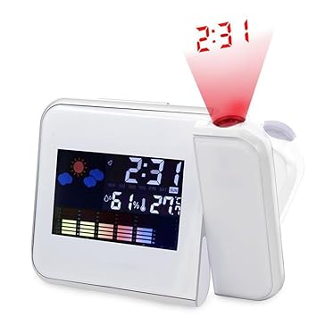 Xshuai Projection Clock Battery Operated Alarm Clock Projection