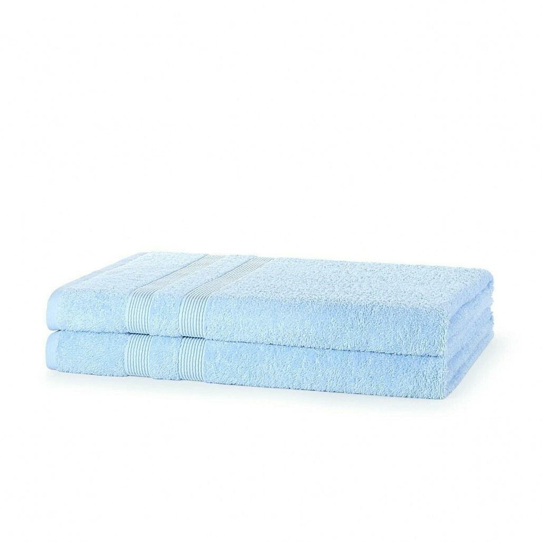 Vozbi Towels - Jumbo Bath Sheet Pack of 2-500 GSM Ring Spun Cotton Bath Towel - Extra Large Beach Towel Set 90 x 150 cm Sky Blue