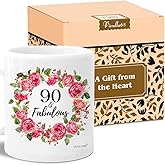 Vivulla68 90 Fabulous Birthday Mug, 90th Birthday Gifts For Women, 90 Year Old Birthday Gifts For Women, 1936 Birthday Decorations For Woman, 90th Birthday Cups, 90th Birthday Gift Ideas For Grandma