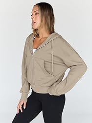 Trendy Queen Hoodies for Women Full Zip Up Cropped