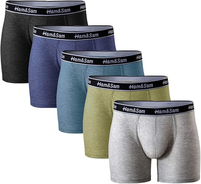 Ham&Sam Men‘s Boxer Briefs bamboo Underwear men soft breathable pouch
