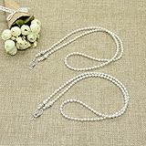 2PCS Pearl Beaded Eyeglass Chain Sunglass Holder Strap Lanyard Necklace By IDS,White