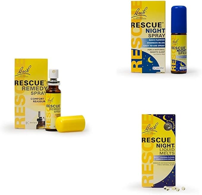 Rescue Remedy Spray 20ml, Night Spray 20ml and Night Liquid Melts 28
