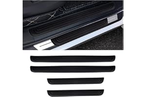GLSOWEE 4PCS Car Door Threshold Protection, Car Door Sill Plate Step Protector, Rubber Door Edge Step Dust Shield Cover, Universal Anti-Scratch Exterior Accessories for Car SUV